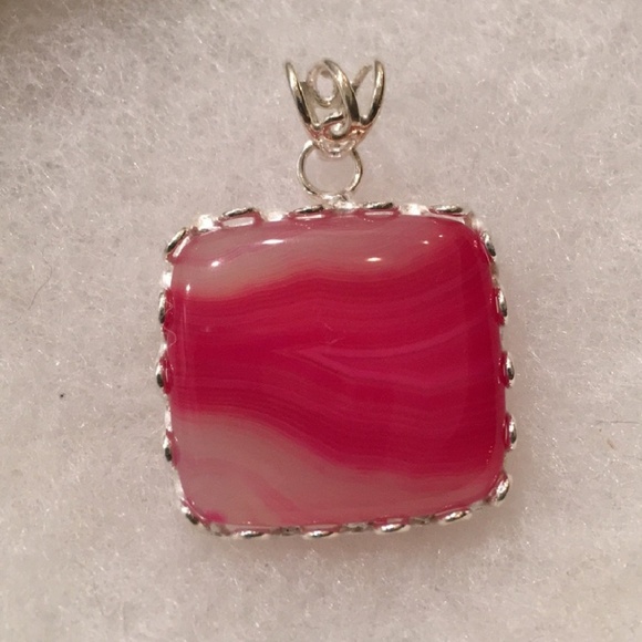 Pink agate in 925 silver - Picture 2 of 2